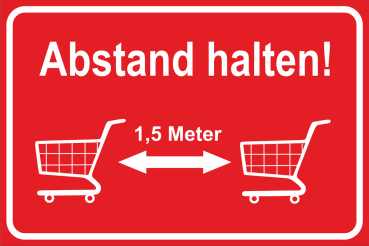 Set a 10 Stück Aufkleber " Abstand halten"